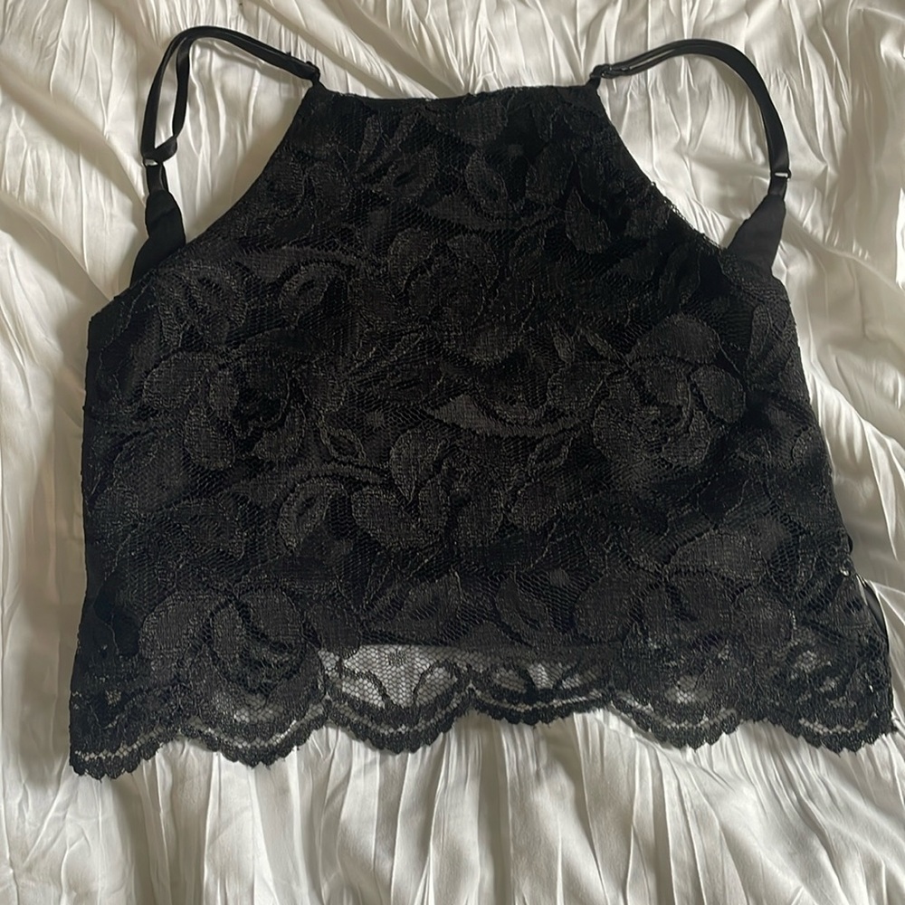 Lulus beautiful set. Its a maxi skirt with a matching lace halter top crop top